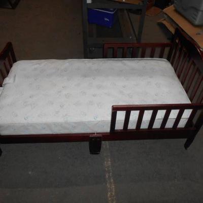 Toddler Bed - Mahogany with Built In Side Rails