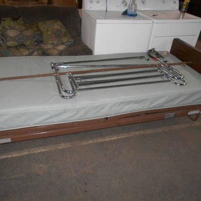 Hospital Bed with Rails and Mattress