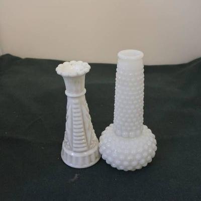 Milk Glass Vase Set of 2