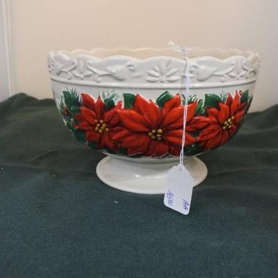 Holiday Poinsettia Serving Bowl