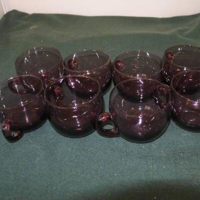 8 Plum Purple Glass Set