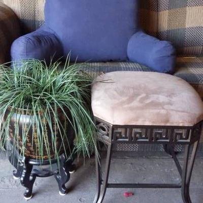 Pillow Support, Plant in Pot on Stand and Padded S ...