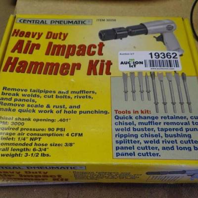 Central pneumatic heavy duty air impact hammer kit ...