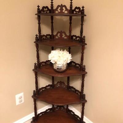 Antique corner 5-tier shelf