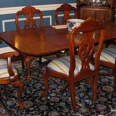 The Charak Furniture Co Mahogany Dining Table extended
