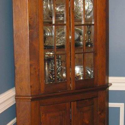 Antique Walnut Primitive Corner Cabinet