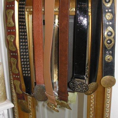 Lots of Belts including Michael Kors, Calvin Klein and Moroccan leather with Brass