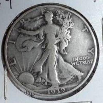 1939 S Walking Liberty Half Dollar, VF Detail