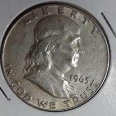1963 D Franklin Half Dollar, XF Details