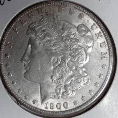 1900 Morgan Silver Dollar, AU Details