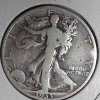 1935 S Walking Liberty Half Dollar, VG Detail