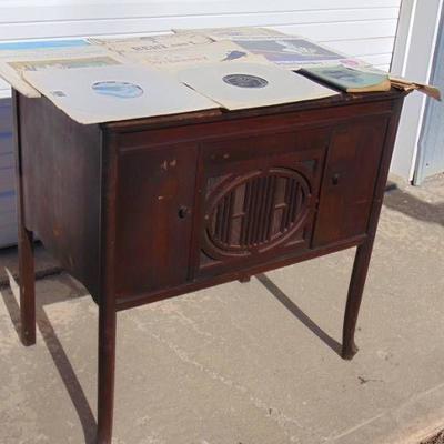 Antique Hand turn Record player