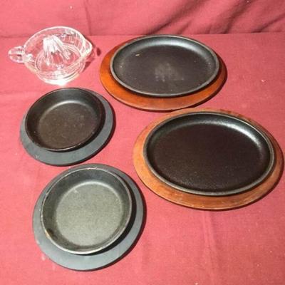 Cast Iron Serving Platters and a Juicer