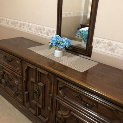 dresser and mirror which match night stand