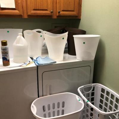 big laundry baskets and wastebaskets