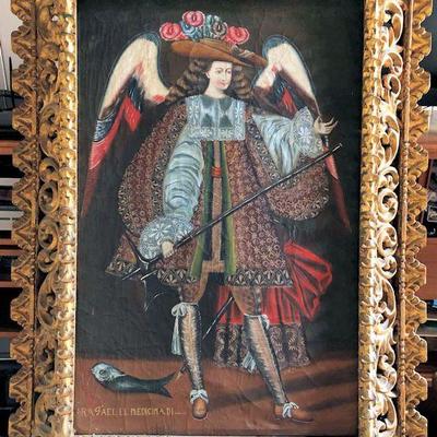 PAC103 J.D. Florez Original Archangel Rafael El Medicinadi Painting