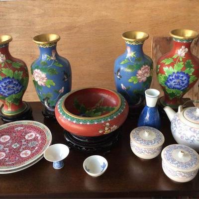 PAC028 Tea Set, Beautiful Vases w/ Stand