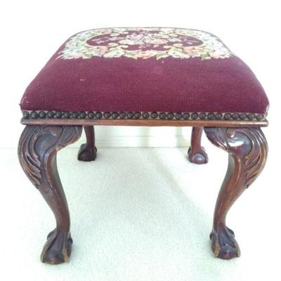 Vintage Ball and Claw Foot Footstool