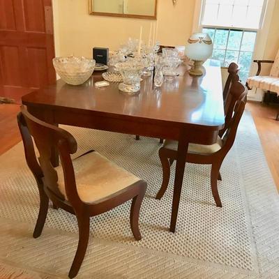 Table $275
set of 6 chairs $390
Table and 6 chairs $596