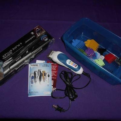 Flat Iron and Wahl Home Haircutting Set