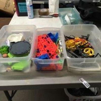 3 Totes of Misc Toy Parts