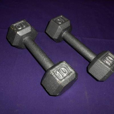 Lot of Two 10 lb Hand Weights