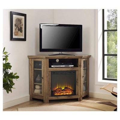 48 Wood Corner Fireplace Media TV Stand Console - ...