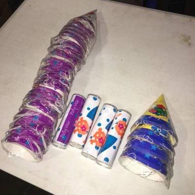 Lot of Party Hats and Treat Bags - 216 pcs
