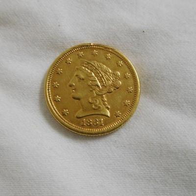 1861 2  1/2 Dollar Gold Piece