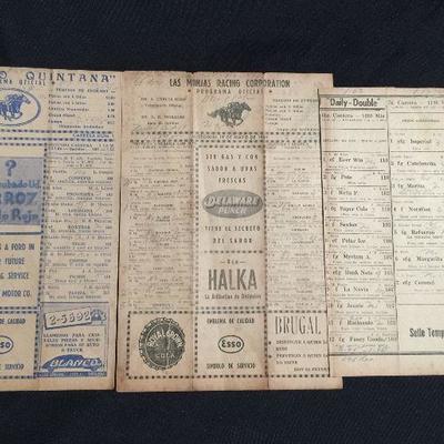 1948, 1948 and 1949 Hipodromo Quintana horse racing programs. $25 each.