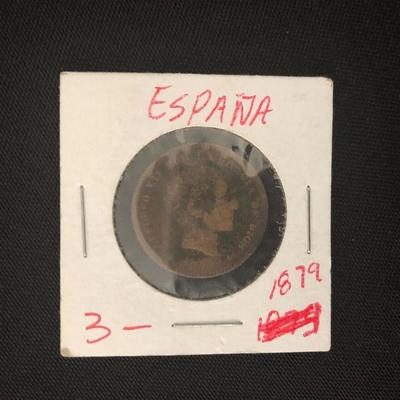 1879 Spain 5 Centimos coin @ $3