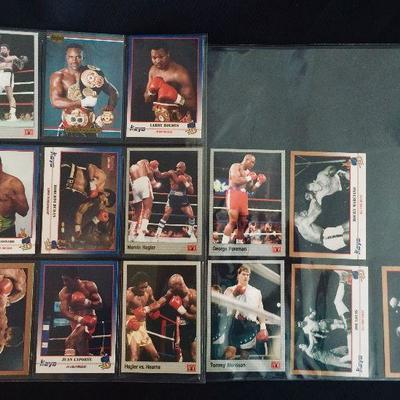 Boxing trading cards. $2 each. 
Ali vs Foreman, Evander Holyfield, Larry Holmes, Sugar Ray Leonard, Roberto Duran, Marin Hagler, Alexis...