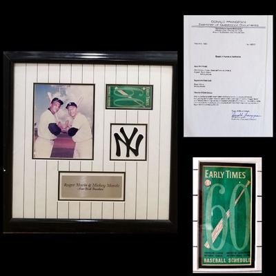 1960 Early Times Baseball Schedule Signed by Roger Maris & Mickey Mantle. Estate sale price: $3,495