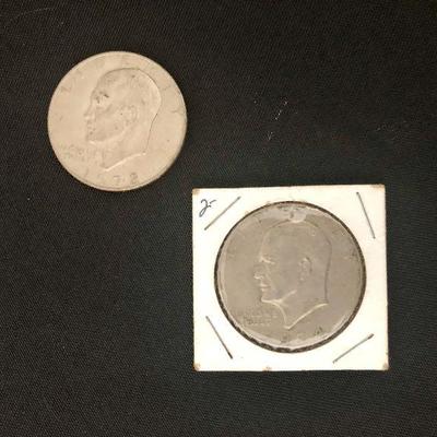 Eisenhower Dollar coins. 1972 and 1974. $2 each.