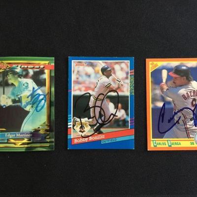 Bobby Bonilla and Carlos Baerga signed baseball cards. $15 each.
Edgar Martinez HOF 2019 $35
