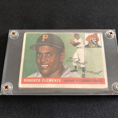 Original (not replica) 1955 Roberto Clemente with Pittsburgh Pirates Topps baseball card. Estate sale price: $1,995