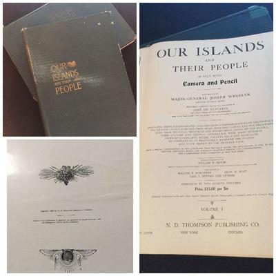 Puerto Rico History- Our Islands and Their People as Seen with Camera and Pencil (2 Volumes, 1899). $95