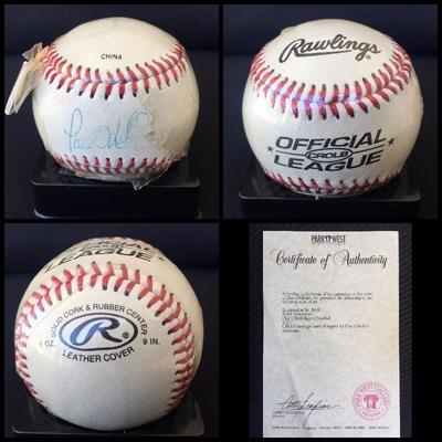 Signed and certified baseball by PAUL O'NEILL.  It also comes with an acrylic case.  Estate sale price: $175