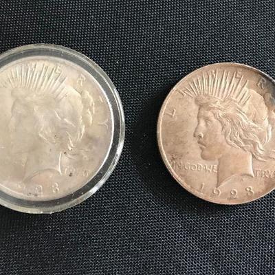 1923 Peace Dollar - Early Silver Dollars. Left @ $20 ... Right @ $18.