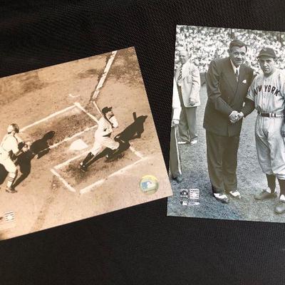 [left] Babe Ruth at bat @ $6. [right] Babe Ruth & Yodi Berra @ $6
