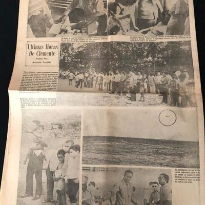 January 2, 1973. El Imparcial newspaper. A recap of the final hours before Clemente died. $75