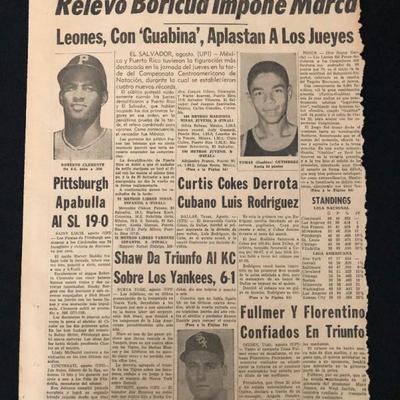 August 5, 1961. El Imparcial newspaper. Recap of a game against the Cardinals. $75