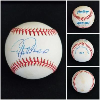 Rafael Palmeiro autographed baseball. Estate sale price: $50