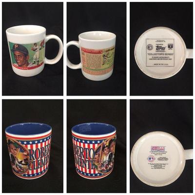 Upper row: Roberto Clemente Topps coffee mug. $15 
Lower row: Roberto Clemente 1993 Sports Impression coffee mug. Handle has crack. $10