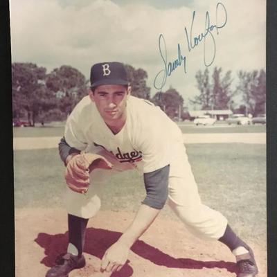 8x10 photograph of Sandy Koufax and signed by Sandy Koufax. $295