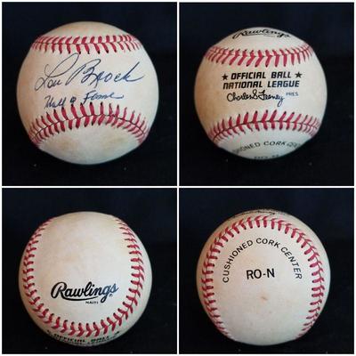 Signed baseball. Lou Brock (HOF). Estate sale price: $145