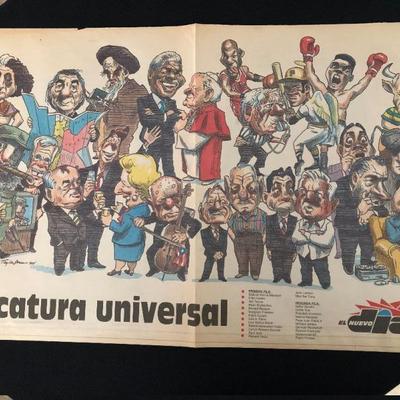 May 18, 1995. El Nuevo Dia newspaper.  Universal caricatures. $50