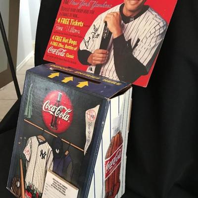 Hard-to-find Coca-Cola, NY Yankees and Bernie Williams promotional material. This item is also signed by Bernie Willies. Estate sale...
