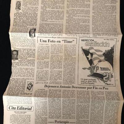March 23, 1973. El Mundo newspaper. $75