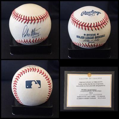 Signed and certified baseball by PEDRO MARTINEZ (HOF). It also comes with an acrylic case. Estate sale price: $250